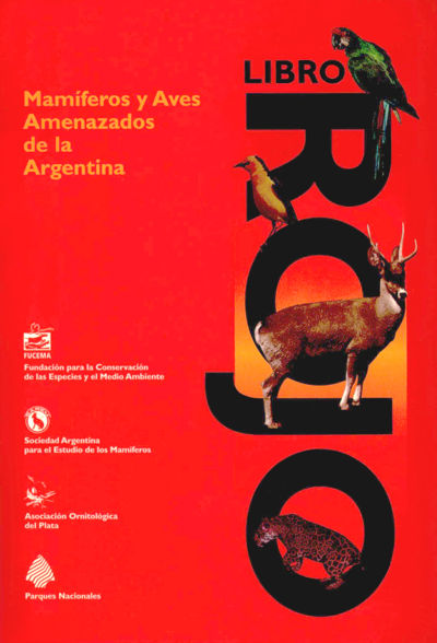 Tapa del Libro Rojo de los mamíferos y aves amenazados de la Argentina (SAREM, 1997)